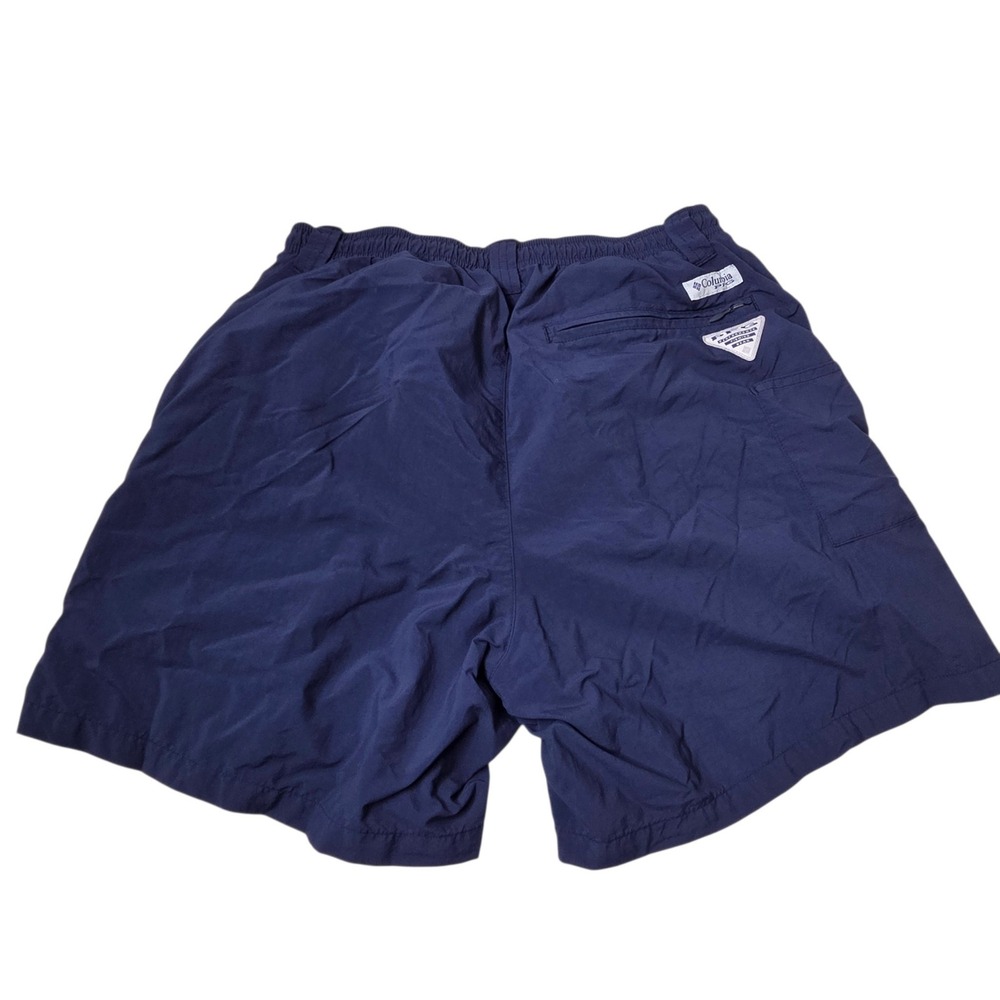 Columbia Mens Navy Nylon PFG Fishing Shorts Small Omni-Shade Performance Outdoor